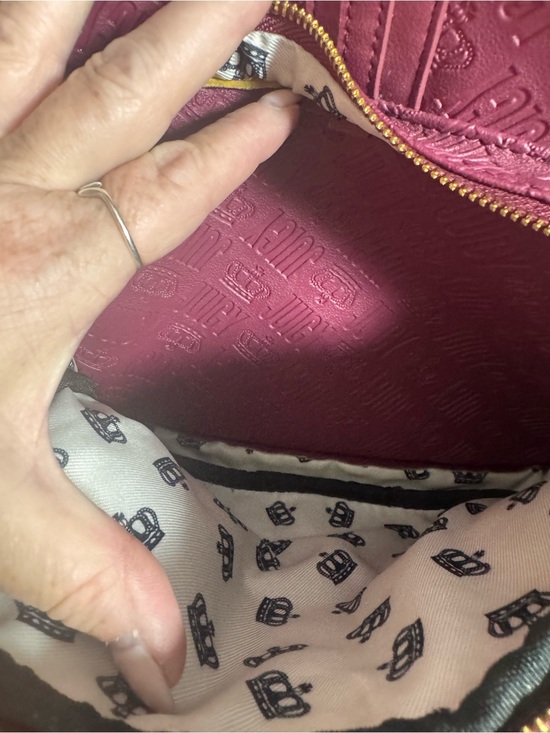 Juicy Couture Plum Raspberry Embossed Logo Backpack with Gold Hardware NEW main image 5